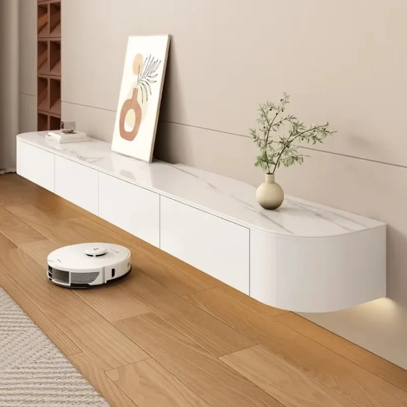 White Solid Wood Tv Stand Modern Design Flotante Nordic Home Tv Cabinet Living Room Mueble Para Televisor Minimalist Furniture