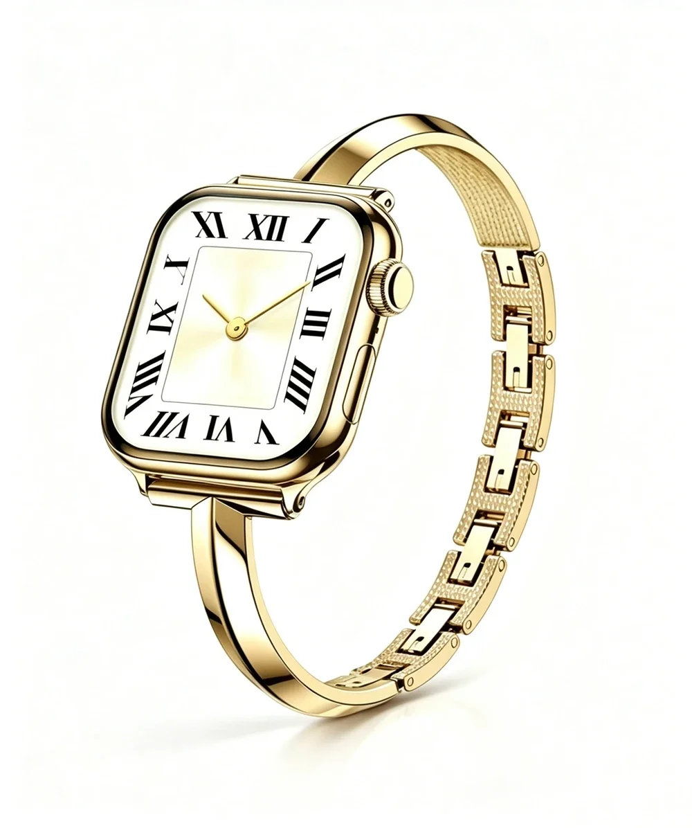 Cinturino in acciaio inossidabile di lusso per Apple Watch, modello da donna, compatibile con le serie 11/8/7/6/10/9, disponibile nelle misure 40 mm, 41 mm, 38 mm, 42 mm, 44 mm, 45 mm e 46 mm.