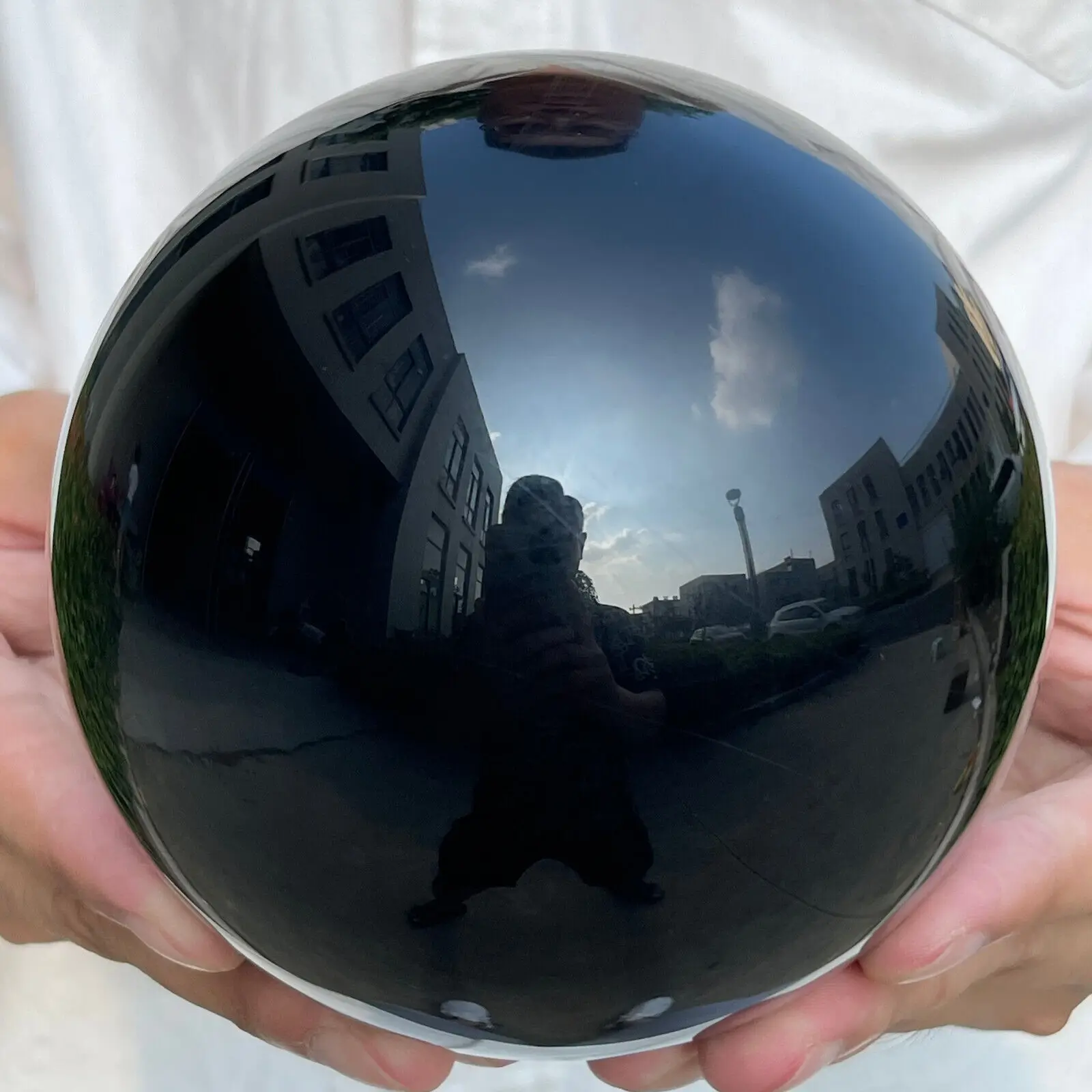 Natural Black Obsidian Sphere Quartz Crystal Ball Healing Reiki