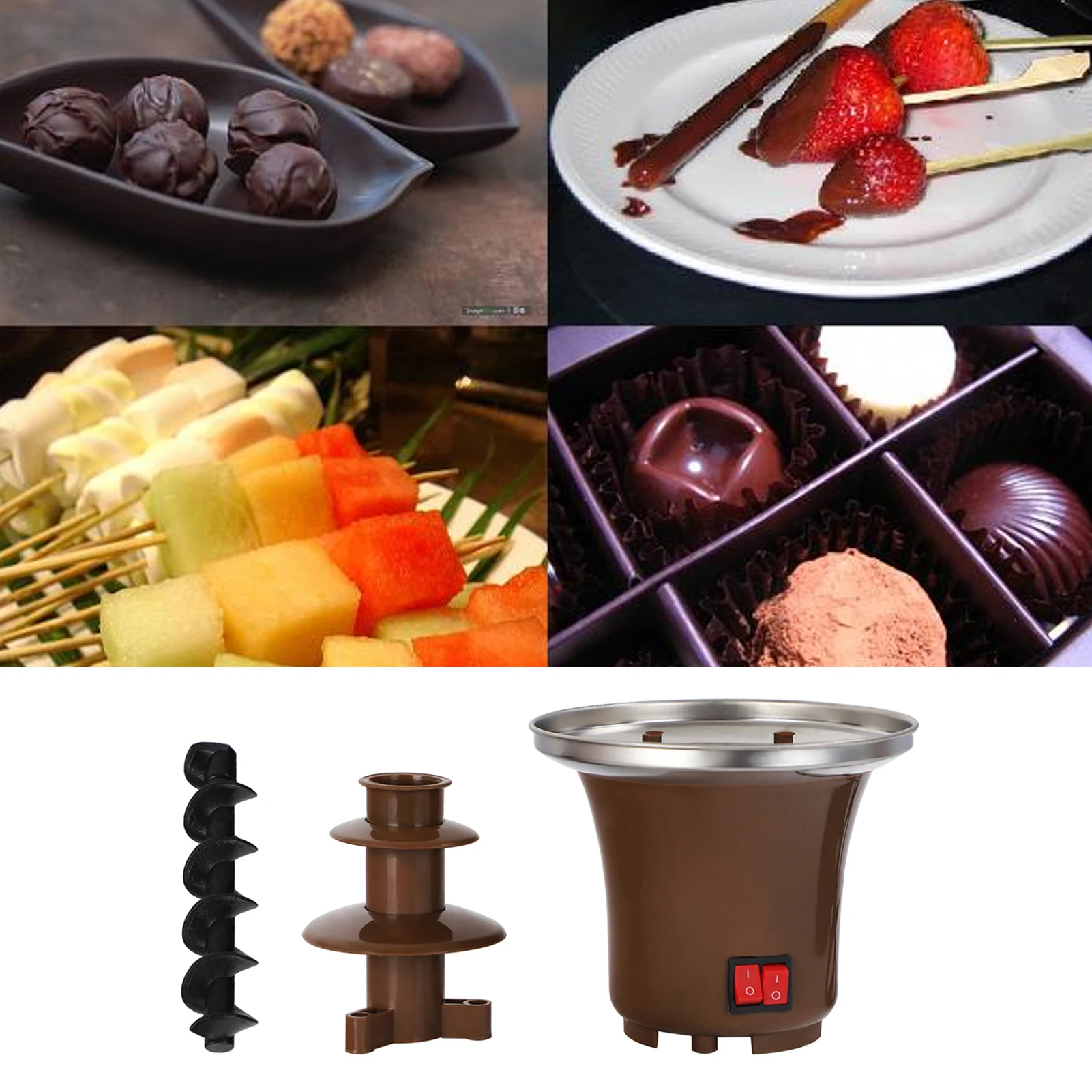 Three Layer Household Chocolate Fountain, Chocolate Melt Fondue, Chocolate  Machine for Melting Chocolate,, Chocolate Tower