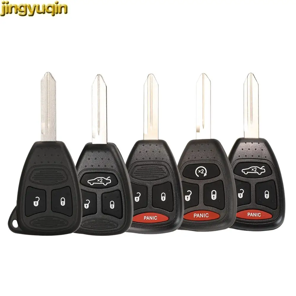 Jingyuqin Remote Car Key Fob Shell For Jeep JK 2013 Commander Wrangler Dodge Durango Chrysler 300 Aspen Grand Voyager PT Cruiser