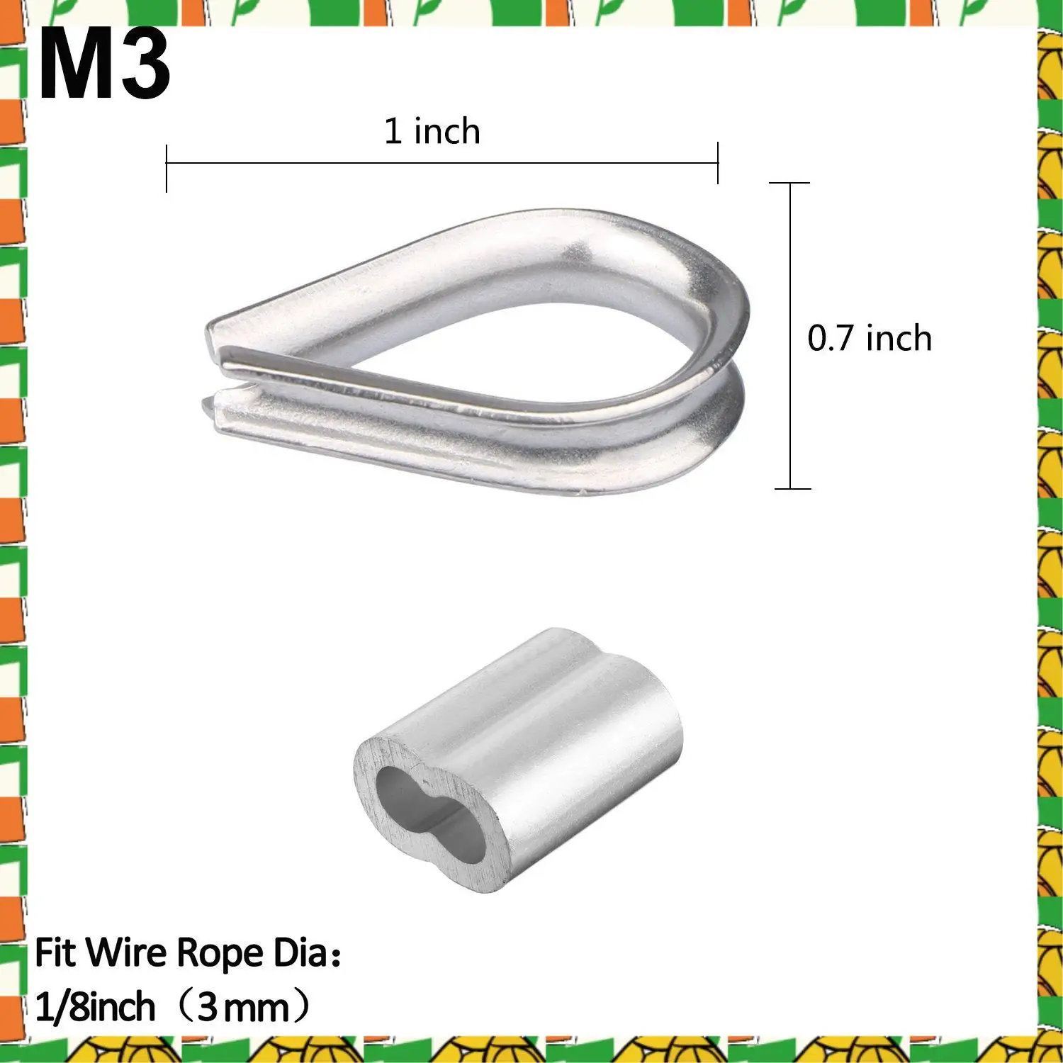 

Professional Tool 20Pcs Heavy Duty Wire Rope Tension Kits Turnbuckle 1/8 Inch Wire Rope Cable Clip/Clamp Thimble Wire Rope Alumi