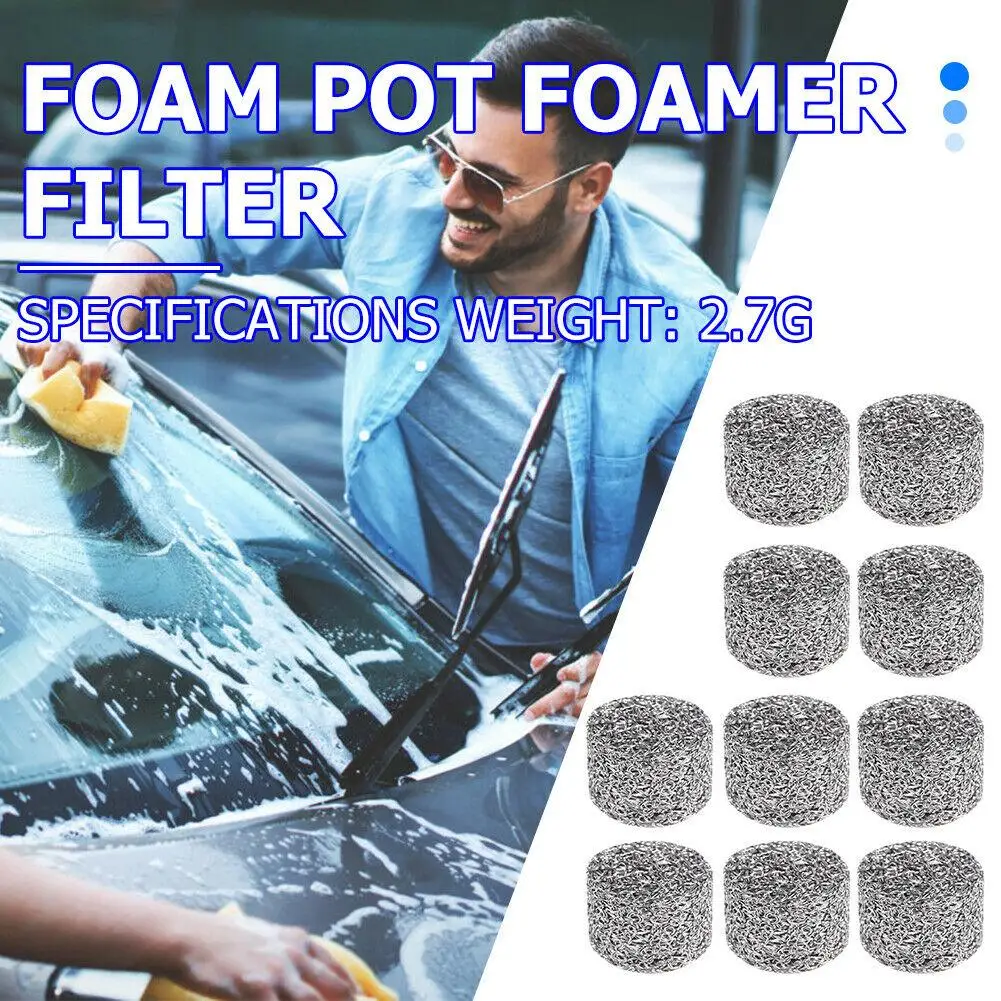 

Stainless Steel Car Pressure Washer Kit Replacement Foam Lance Filter 10Pcs 2 7g Compatible with Multiple Models