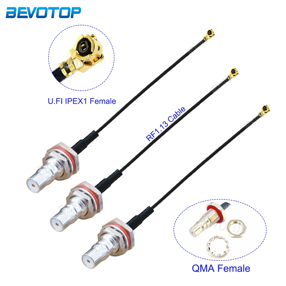 

10PCS/Lot RF1.13 QMA to QMA Female to U.fl 1 Female Jack Connector 50Ohm RF1.13 RF Coaxial Pigtail Jumper Cable 5CM-1M