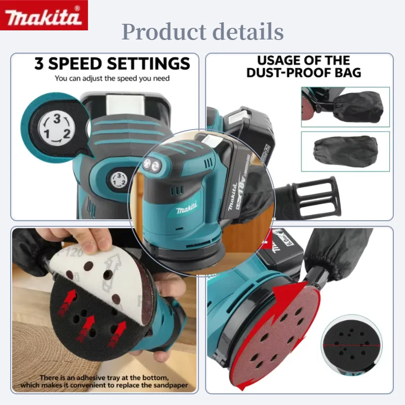 Makita DBO180Z Brushless Recha - Random Orbital Sander 评论和价格
