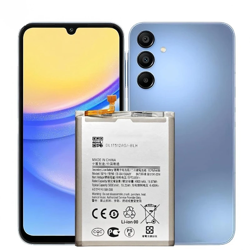 EB-BA156ABY Lithium Battery 3.85V 5000mAh Capacity for Samsung Galaxy A15 5G SM-A156B A15 4G SM-A155F Mobile Phone Batteries