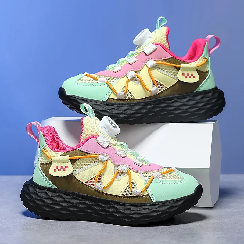 

Luxury Girls Chunky Sneaker Kids Sports Shoes Soft Fashion Breathable Mesh Children Casual Sneaker Tennis Sports Shoes for Girl