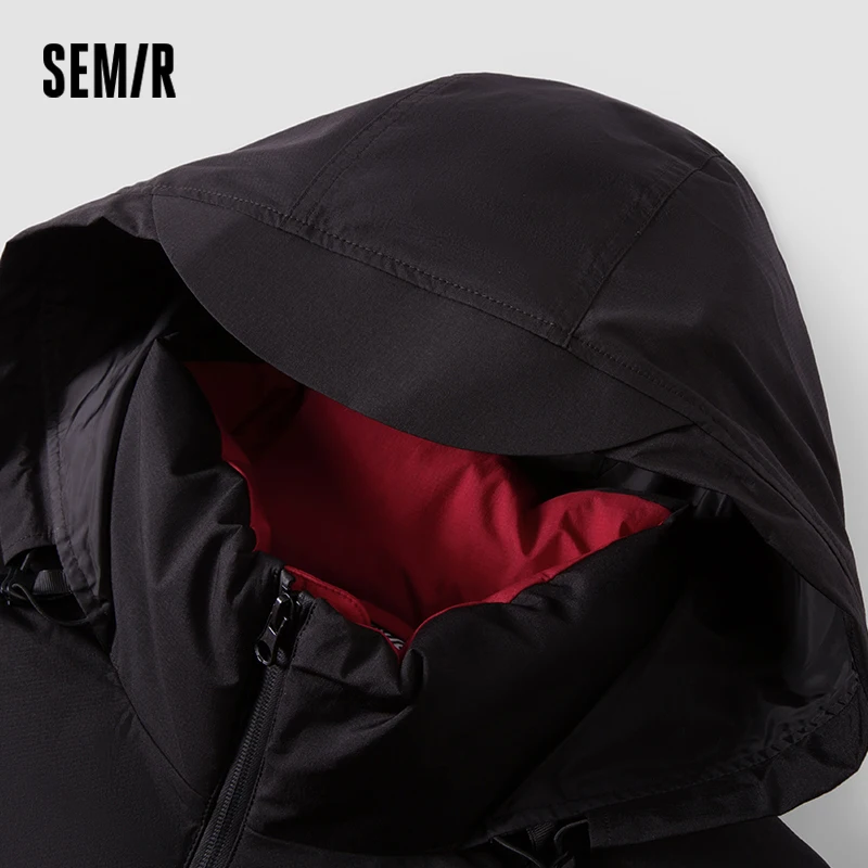 Semir-Chaqueta de plumón de ganso para hombre, abrigo grueso a prueba de viento, impermeable, suelto, con capucha, para invierno, 2024