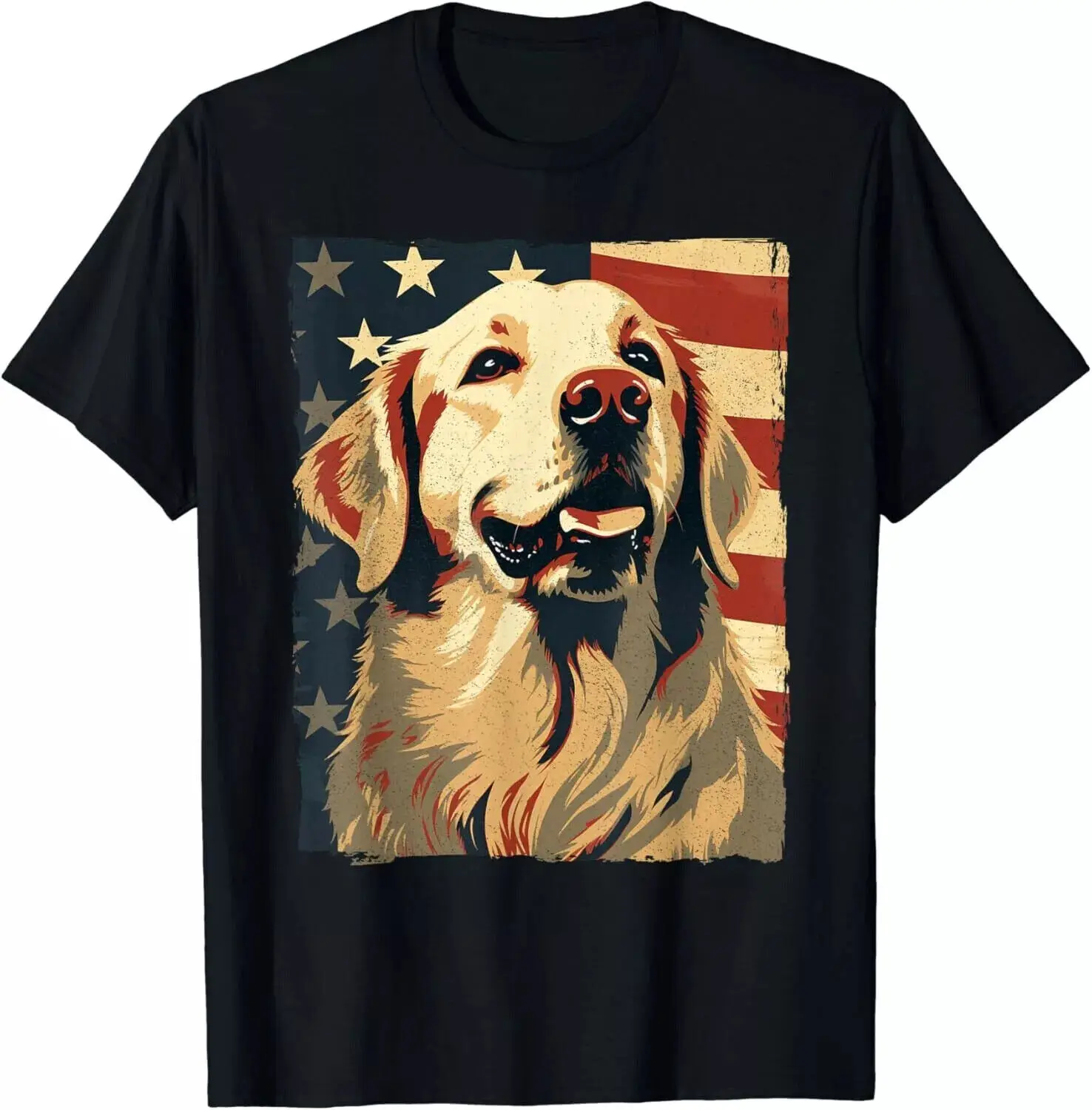 Golden Retriever American Flag T-Shirt 4th Of July Retriever Gift Unisex T-Shirt