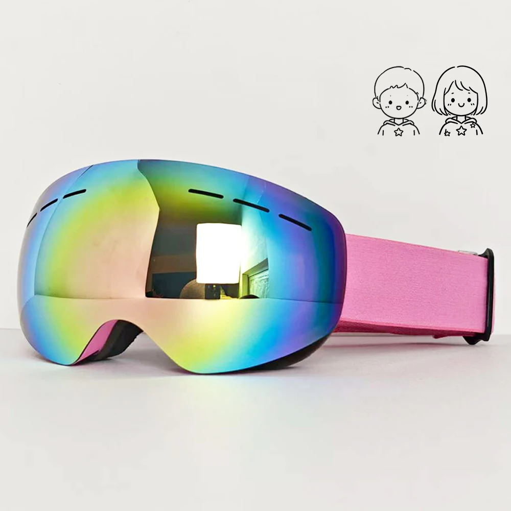 

Boy And Girl Winter Skiing Equipment Snow Goggles High Definition Windproof Lenses Breathable Dustproof Sandproof Fashion Design
