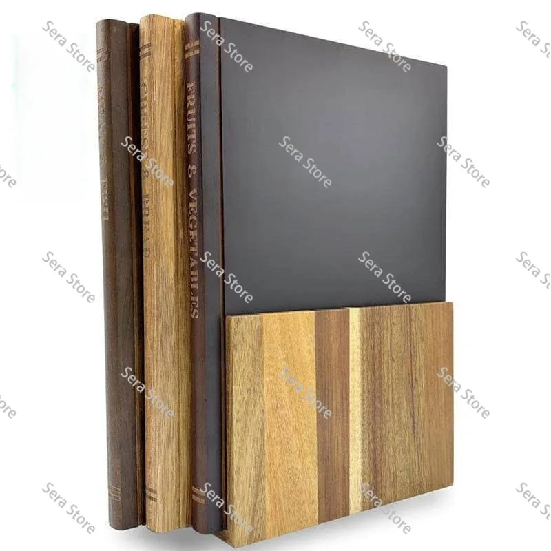Acacia Wood Cutting Board Set, Creative Book-Style Double-Sided Kitchen Board, Steak and Food Preparation Tray  Home Restaurant