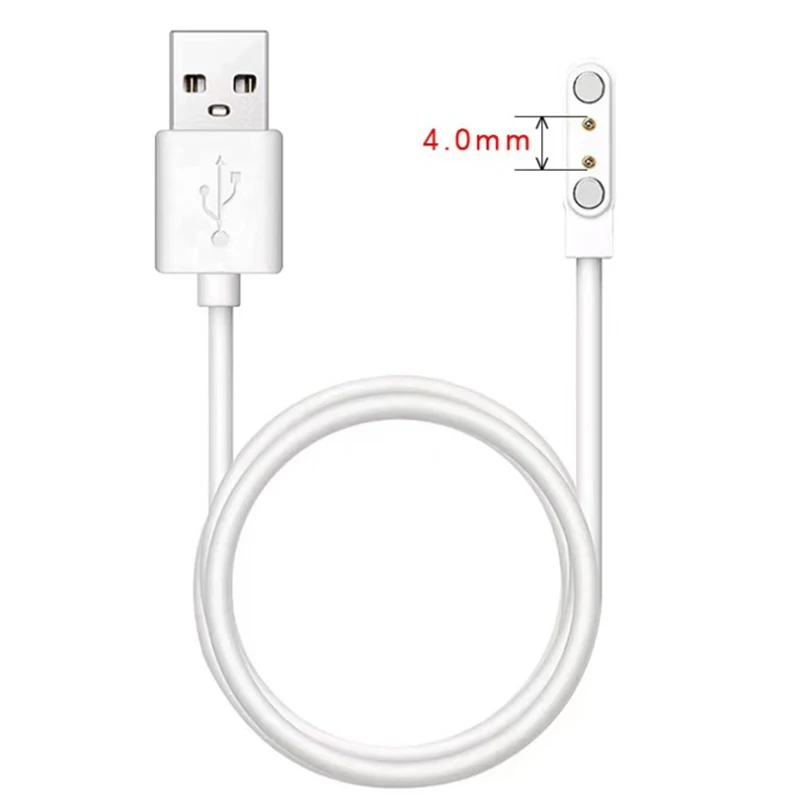 Adaptador de cargador de base para reloj inteligente, Cable de carga USB de 2 pines y 4 pines para reloj inteligente para adultos/niños, accesorios de Cable de carga de energía