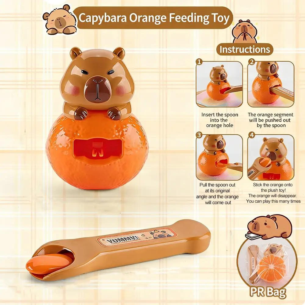 Set di Giocattoli per l'Alimentazione di Animali Cartoon, Coniglio/Capybara, Gioco Interattivo di Cucina, Regalo di Compleanno per Bambini e Bambine