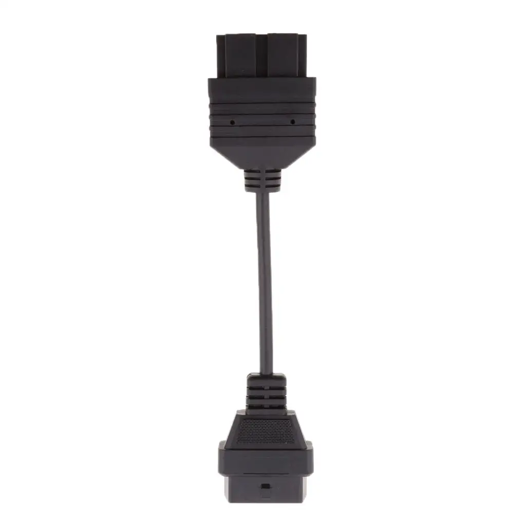 16pin Female Socket OBD2 Diagnostic Adapter Cable Durable Plastic Car Converter for Auto Testing and Scanning