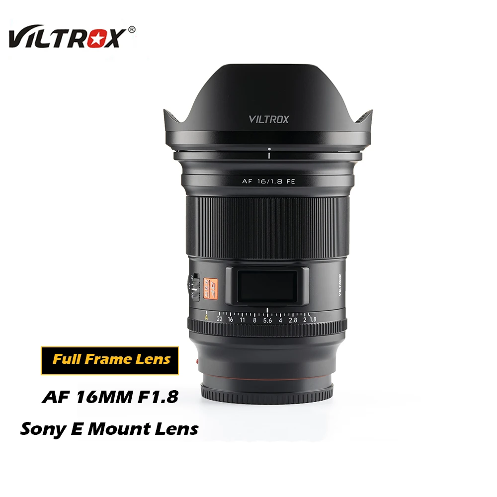 

VILTROX 16mm F1.8 Lens Full Frame Large Aperture Ultra Wide Angle Auto Focus Lens With Screen For Sony E Sony Mount Camera Lens