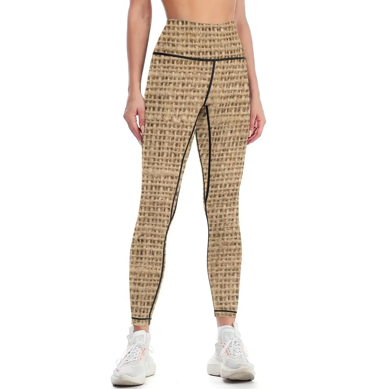 

Burlap fiber Texture Background Pattern Leggings Female legging pants sport set sports tennis for Women's pants Womens Leggings
