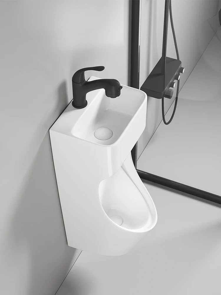 Wall-mounted with wash basin Men's wall-mounted urinal with wash basin Water-saving Ceramic urinal