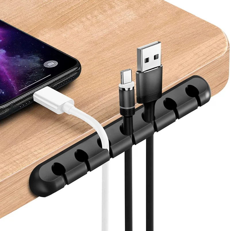 Adhesive Cable Holder Clip Cord Management Clips Wire Organizer for Desktop USB Charging Cable Nightstand Power Cord Mouse Cable