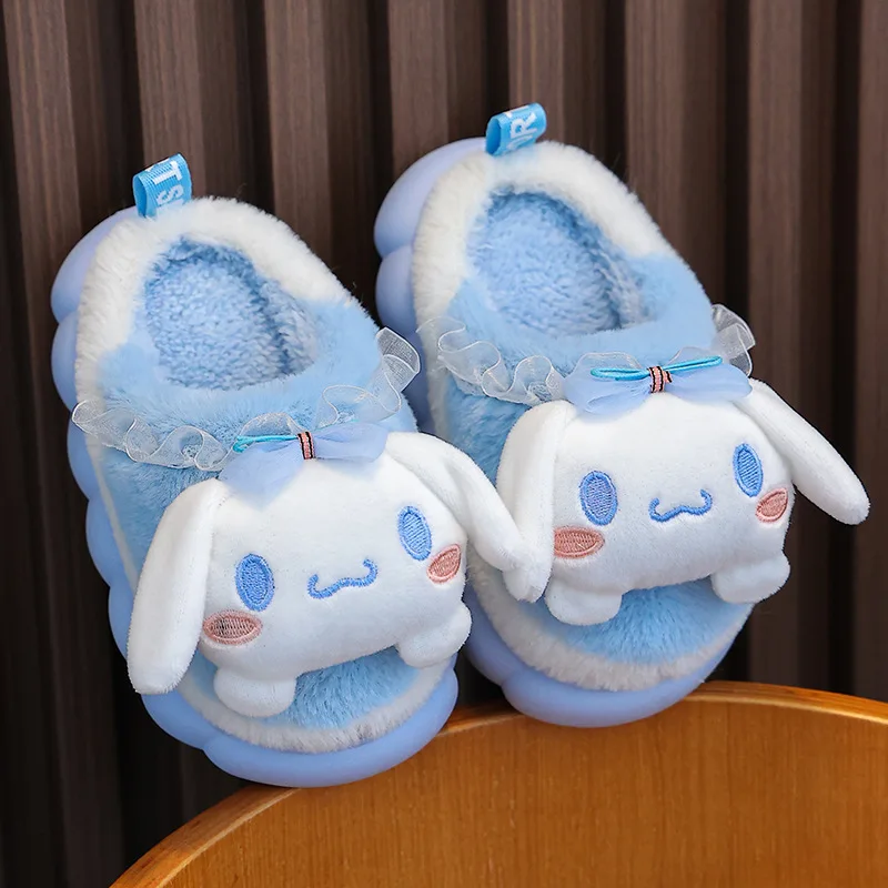 New Hello Kittys Child Cotton Slippers Sanrios Boy Girl Indoor Cute Autumn Winter Anime Figure Kawaii Cartoon Slippers