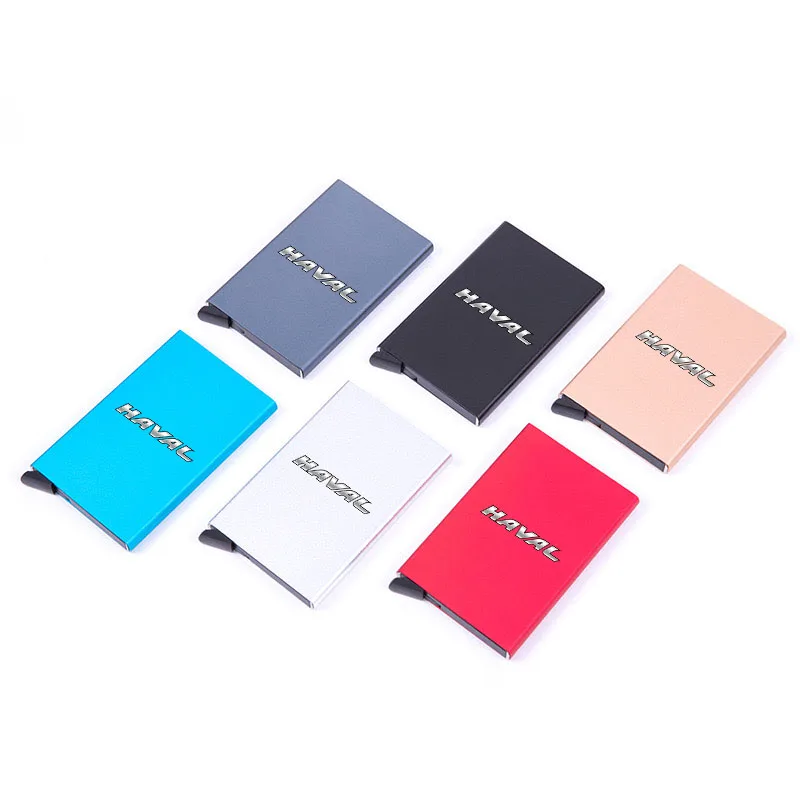 For HAVAL F7 F7x H2 H2s H5 H6 H8 H9  Automatic Metal Anti-theft Smart Wallet ID Card Credit Card Holder Pop Up Credit Card Case