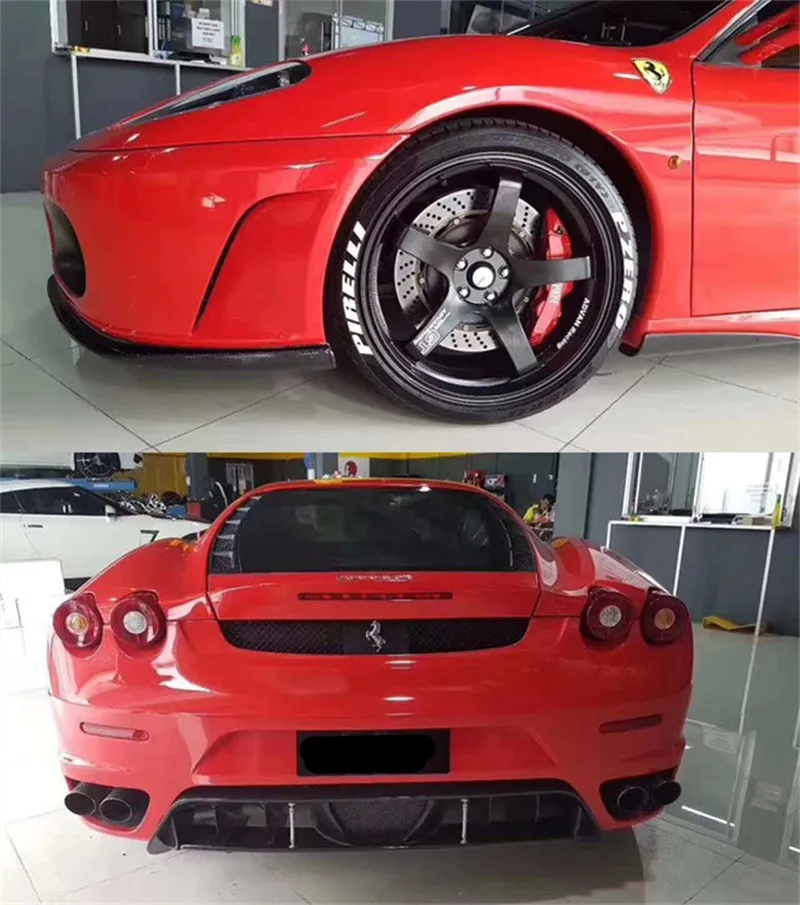 

For Ferrari F430 modified car accessories, HM style carbon fiber front bumper lip, rear diffuser, side skirts, car tools