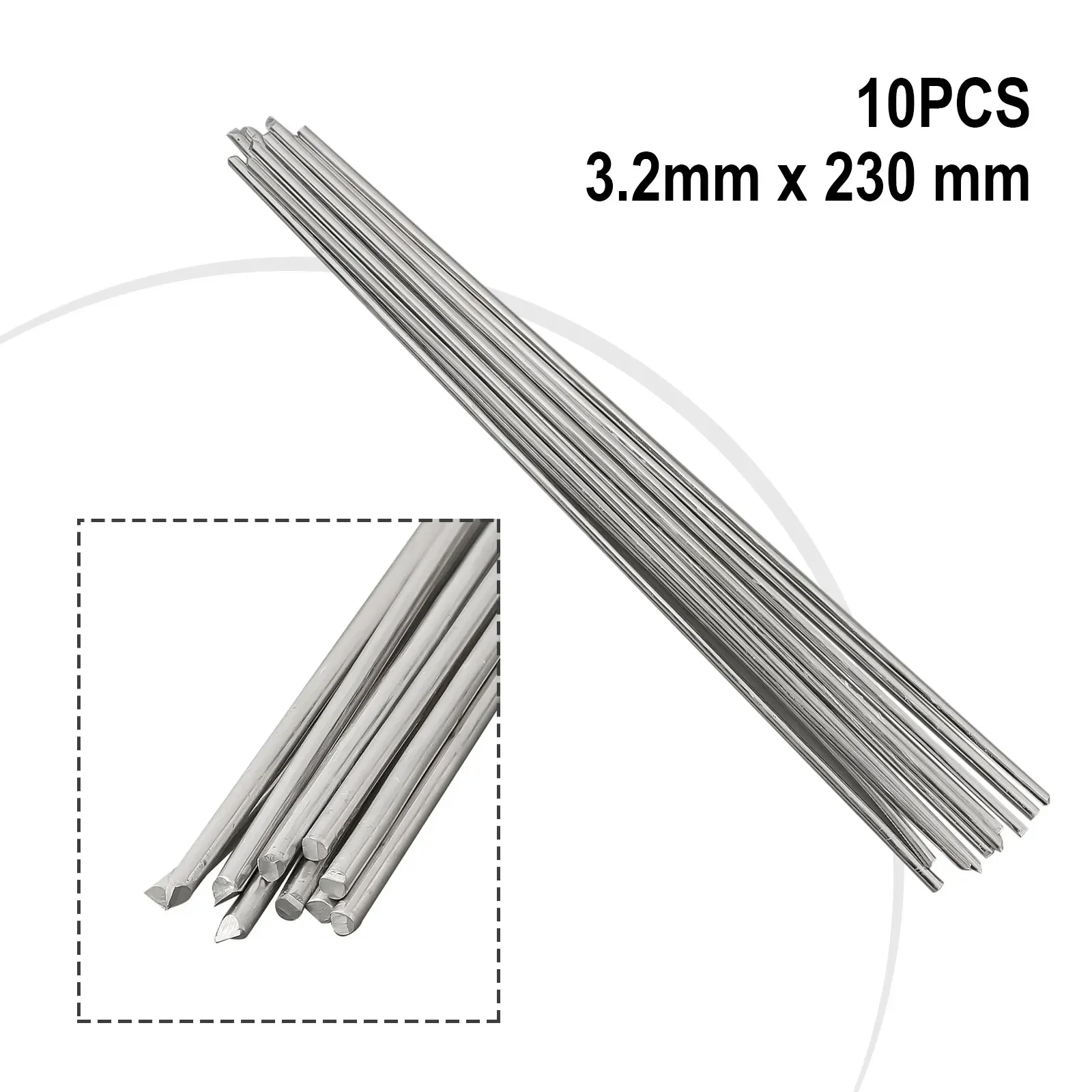 3.2x230mm Welding Rods 10pcs Accessories Aluminium Equipment Low Temperature Repair Industrial Portable Useful