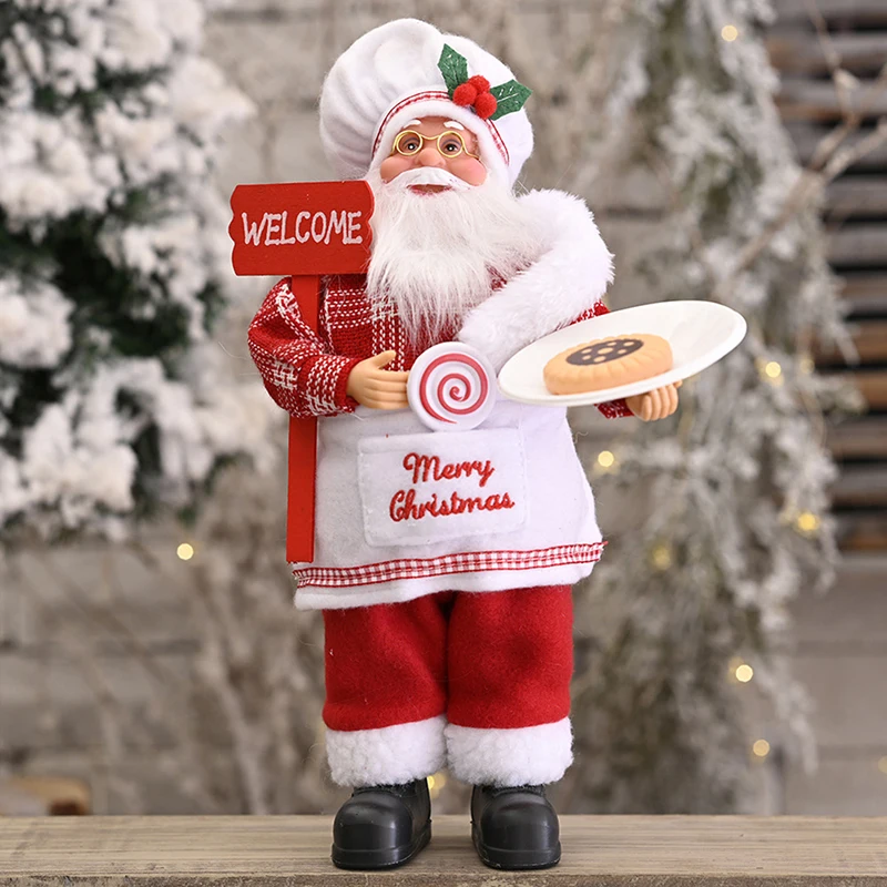 12 Inch Statue Of Santa Claus Christmas Table Doll Accessories Lightweight Classic Holiday Toy Doll Safe Living Room Decoration image 4