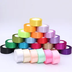 25Yards/Roll 50mm Satin Ribbons Wedding Gift Wrapping Ribbons Bow for DIY Crafts Polyester Christmas Home Decor Accessories Tape