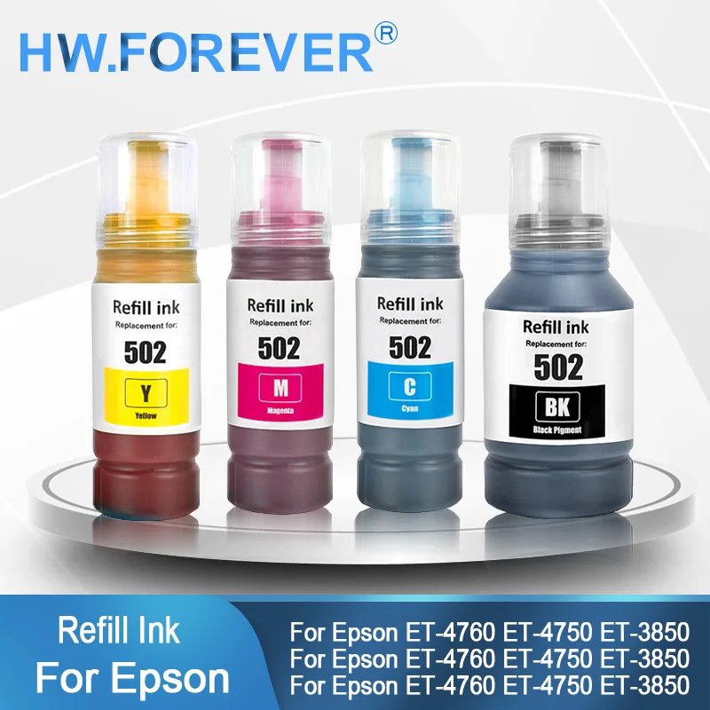

502 T502 чернила для заправки красителей, чернила премиум-класса, совместимые с принтерами Epson ET3750 ET2750 ET3710 ST3000 ST4000, чернила для заправки красителей
