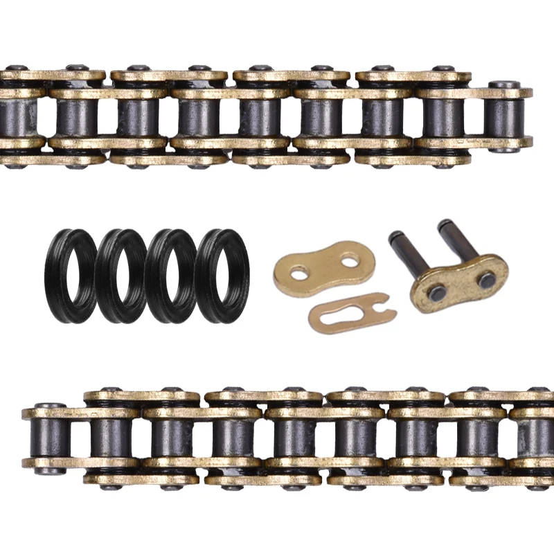 Universal 428 520 525 530 Drive Chain 120/130/136 Links Heavy Titanium Steel Thickened X-Ring Oil Seal Connecting Master Link