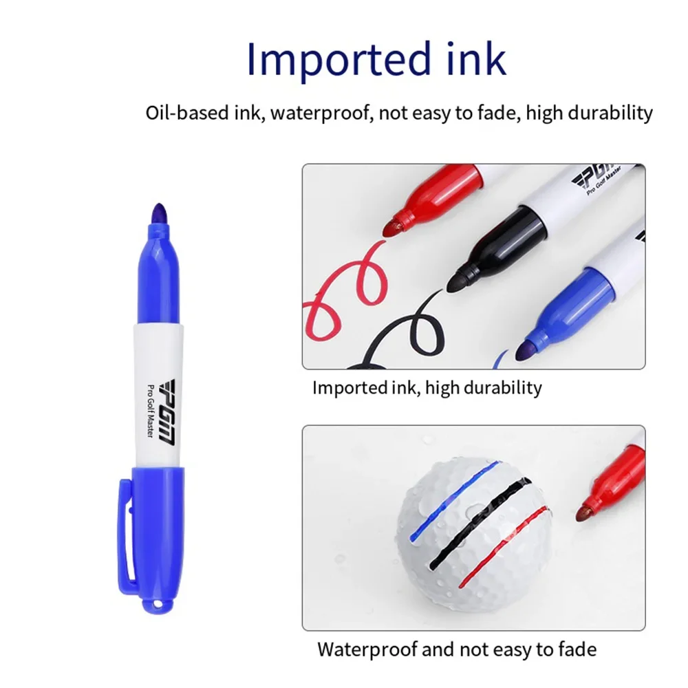 Marker do piłek golfowych PGM, narzędzie do rysowania linii, przenośny dedykowany marker, wodoodporny tusz, trudny do wyblaknięcia