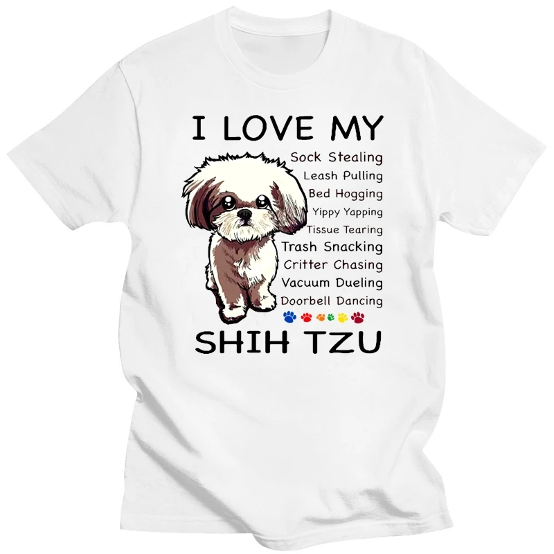 Men T Shirt  I Love My Sock Stealing Leash Pulling Bed Hogging Yippy Yapping Shih Tzu(1)  Women t-shirt