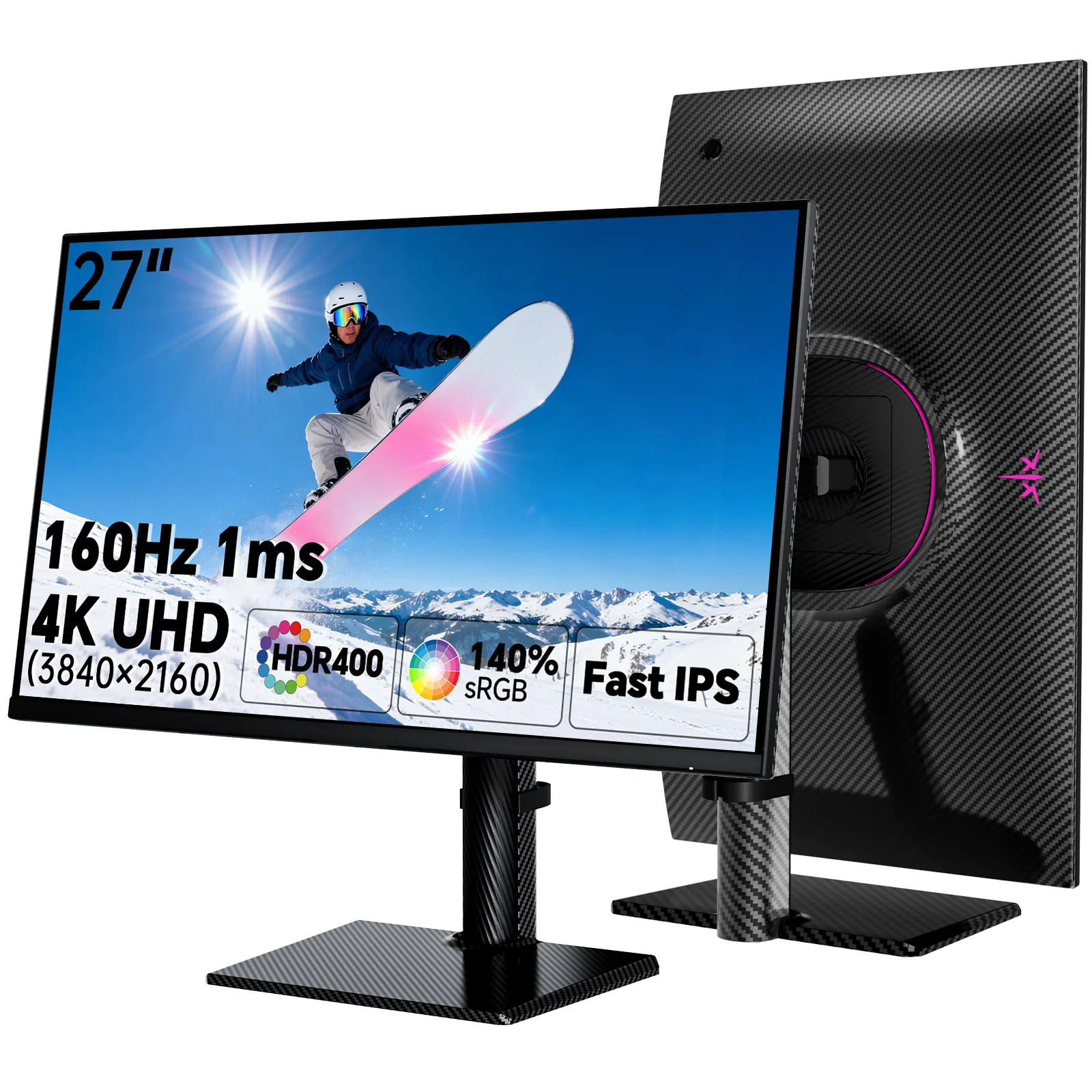 【セール中】KTC 27インチ 4K UHD FAST IPS 3840x2160@160Hz 1ms ゲーミングモニターHDR400対応 sRGB140%色域ボリューム 400cd/m2  U27T6