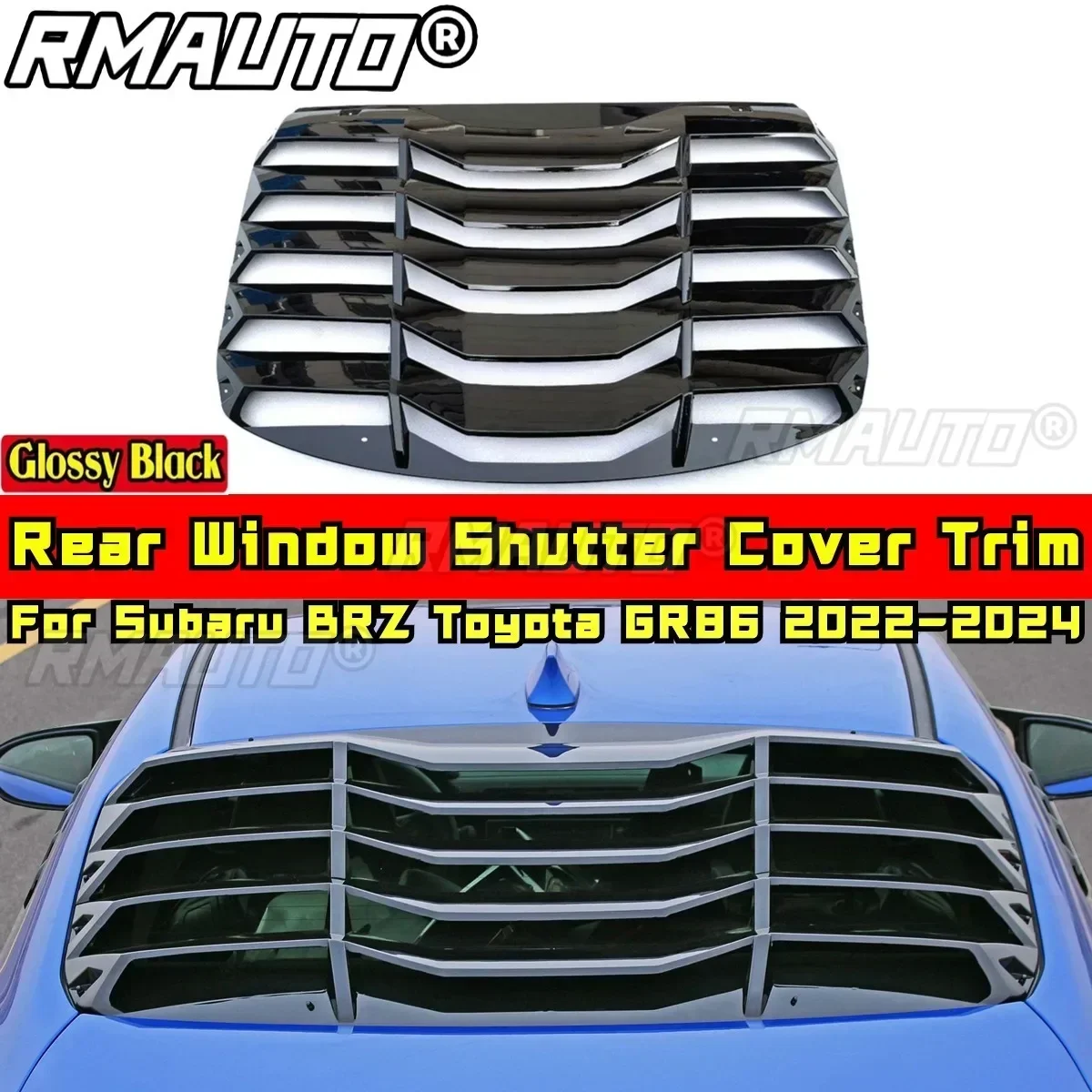 BRZ GR86 Rear Window Louver Side Vent Trim Carbon Fiber Look DC Style For Subaru BRZ Toyota GR86 2022-2024 Car Accessories