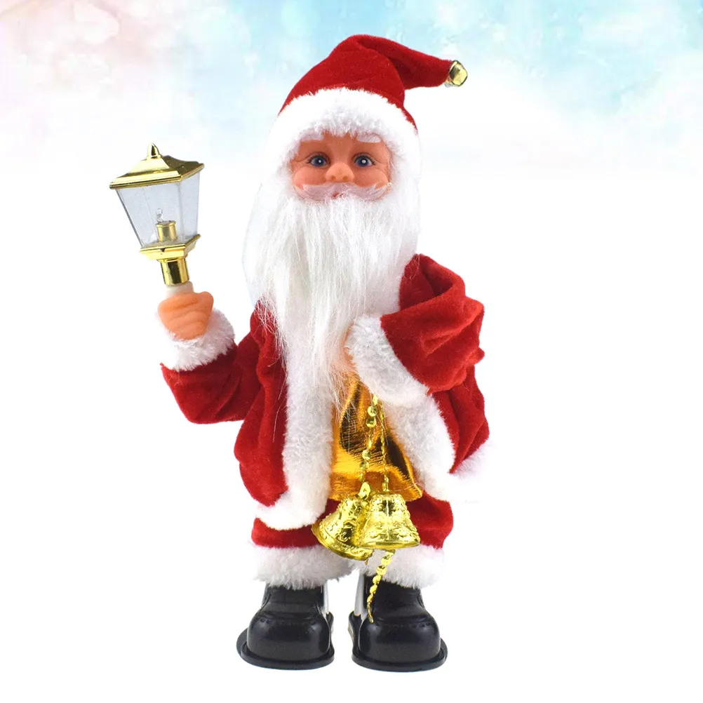 

Battery Operated Swing Santa Claus Musical Animated Christmas Light Bell Singing Decoration Kids Gift Home Ornament
