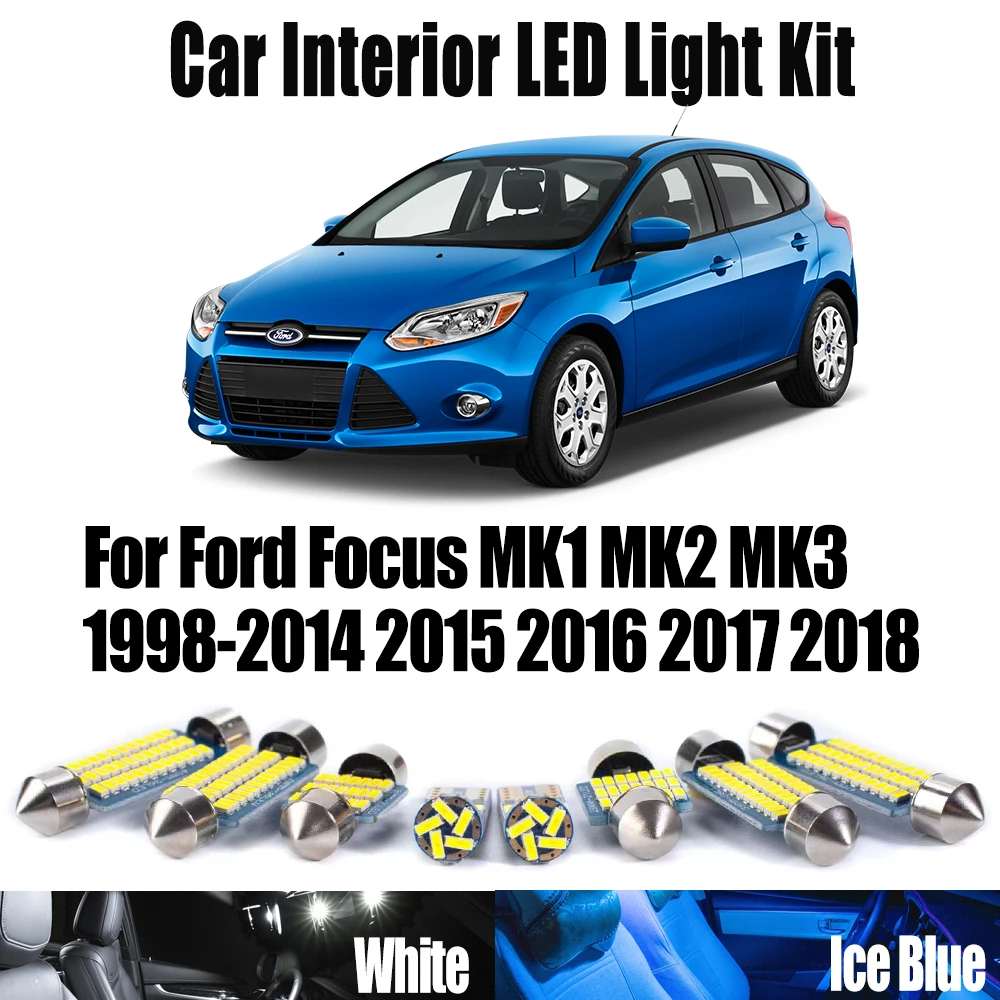 

Canbus For Ford Focus MK1 MK2 MK3 1998-2016 2017 2018 Vehicle LED Interior Dome Map Vanity Mirror Light Kit Car Ceiling Bulbs