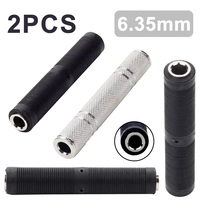 6.35mm Female to 6.35mm Female Jack Stereo Coupler Adapter Converter Connector Microphone Guitar Audio Cable Extender