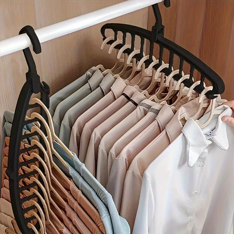 Heavy Duty Multi-hole Plastic Hangers - Durable & Foldable Closet Organizers - Space-Saving  Solution for Bedroom, Wardrobe, Dor