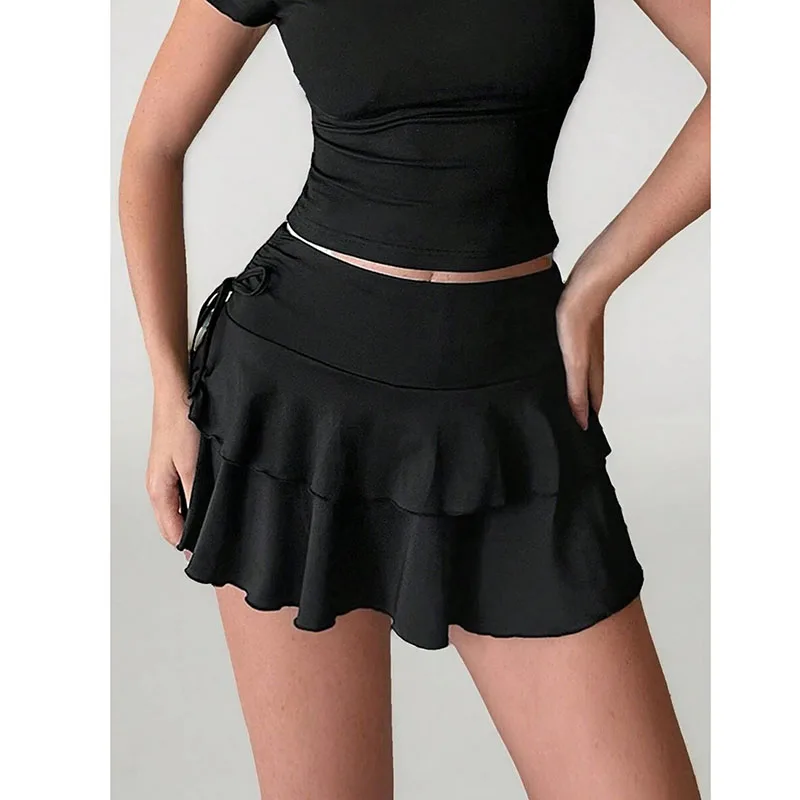 

Женская юбка с плиссировкой, драпировкой, эластичная, однотонная, простая, облегающая, элегантная, высокого качества, для повседневной носки, универсальная, короткая юбка