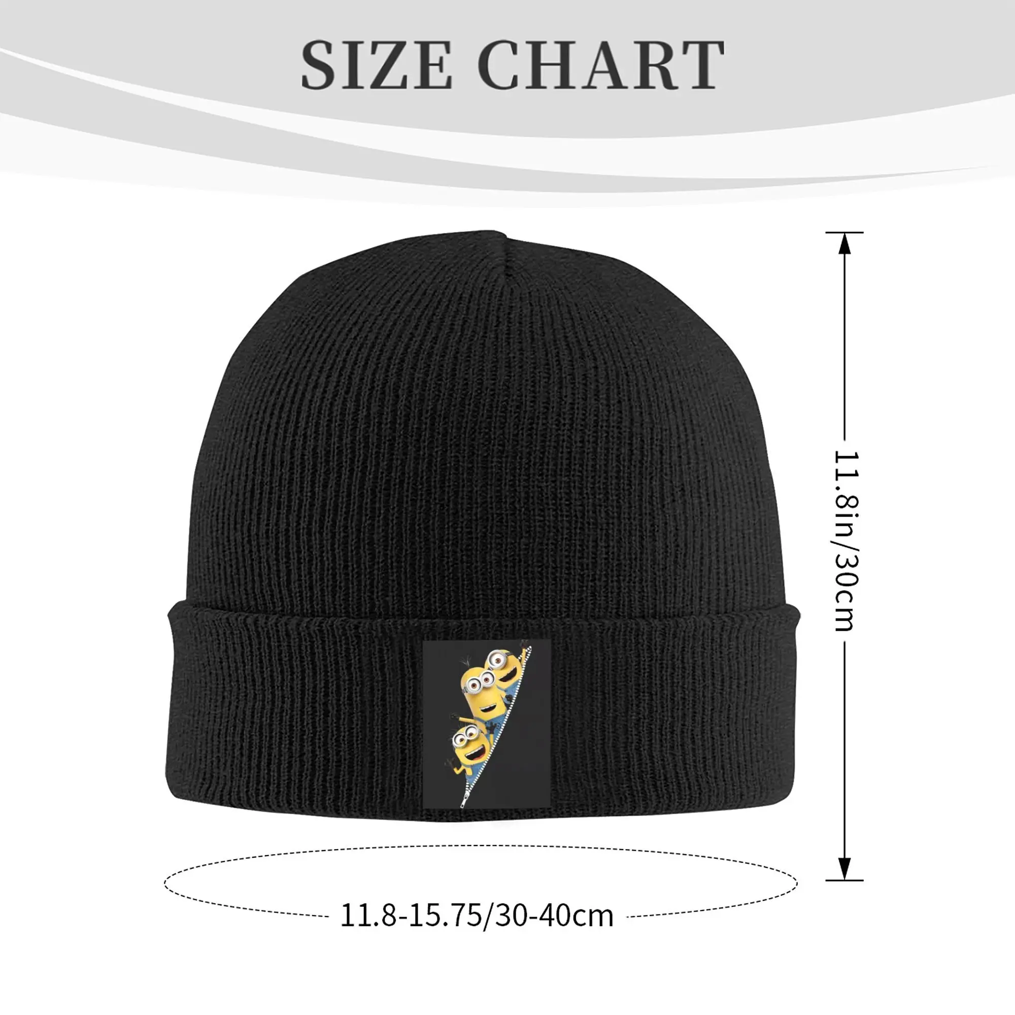 Custom Minions Anime Cartoon Skullies Beanies Caps Unisex Winter Warm Knit Hat Street Adult  Bonnet Hats Outdoor Ski Cap