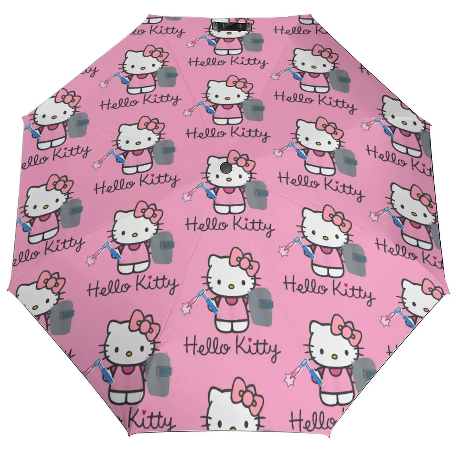 

Зонт Hello Kitty, милый японский мультяшный тройной автоматический зонт от солнца для мужчин и женщин, модный складной зонт для кемпинга