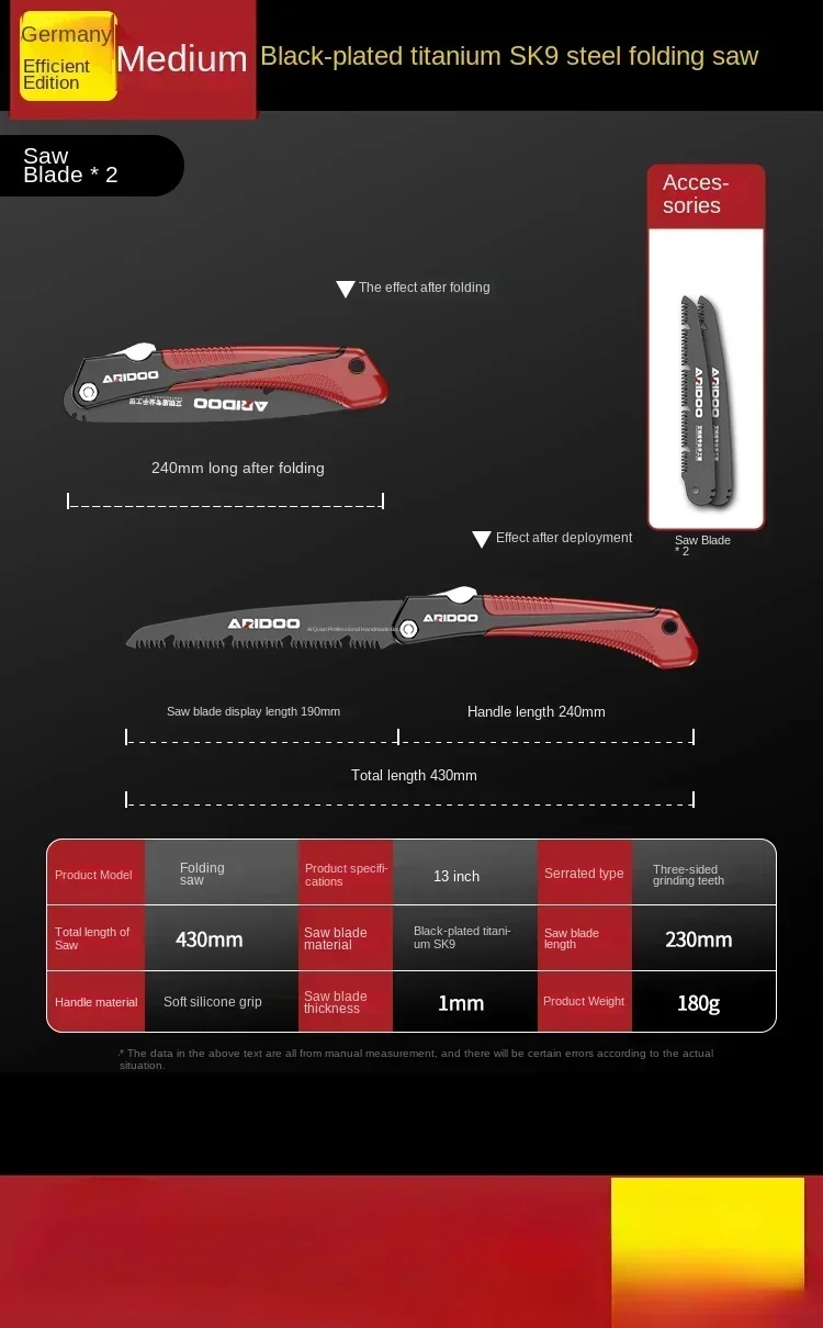 

Ultra-Portable Folding Hand Saw for Woodworking and Tree Cutting