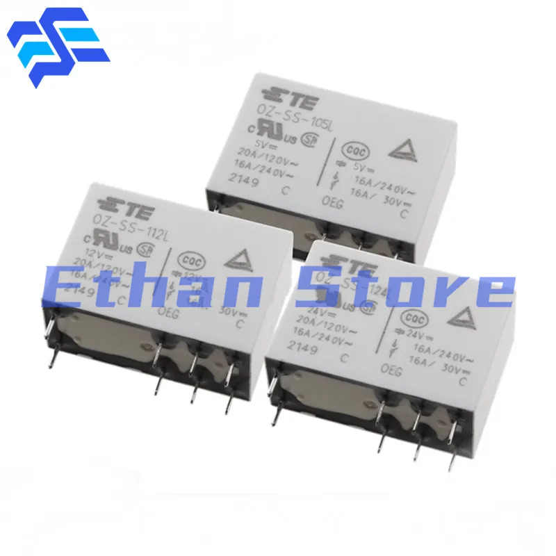 10PCS Power Relay OZ-SS-112LM1 OZ-SS-105L 112L 124L OZ-SS-112L1 OZ-SS-124LM1 OZ SS 112 124LM1 5VDC 12VDC 24VDC 16A 6Pin 8Pin