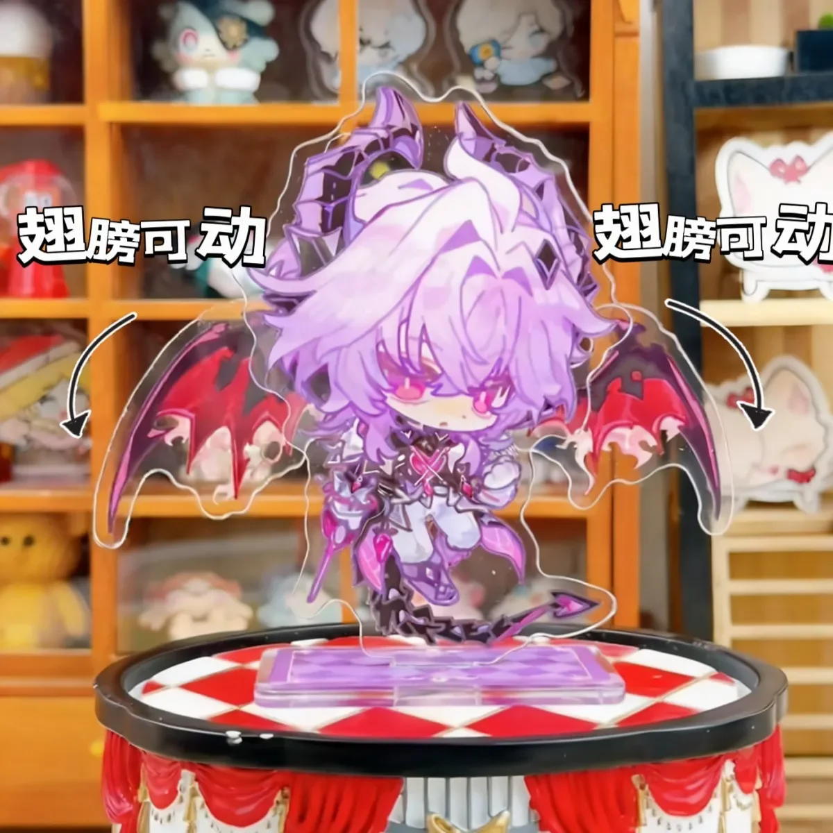 Figurka anime Genshin Impact Mini Durin, kreskówkowa mini akrylowa tabliczka stojąca, ozdoba, prezent na Boże Narodzenie, breloczek na Halloween.