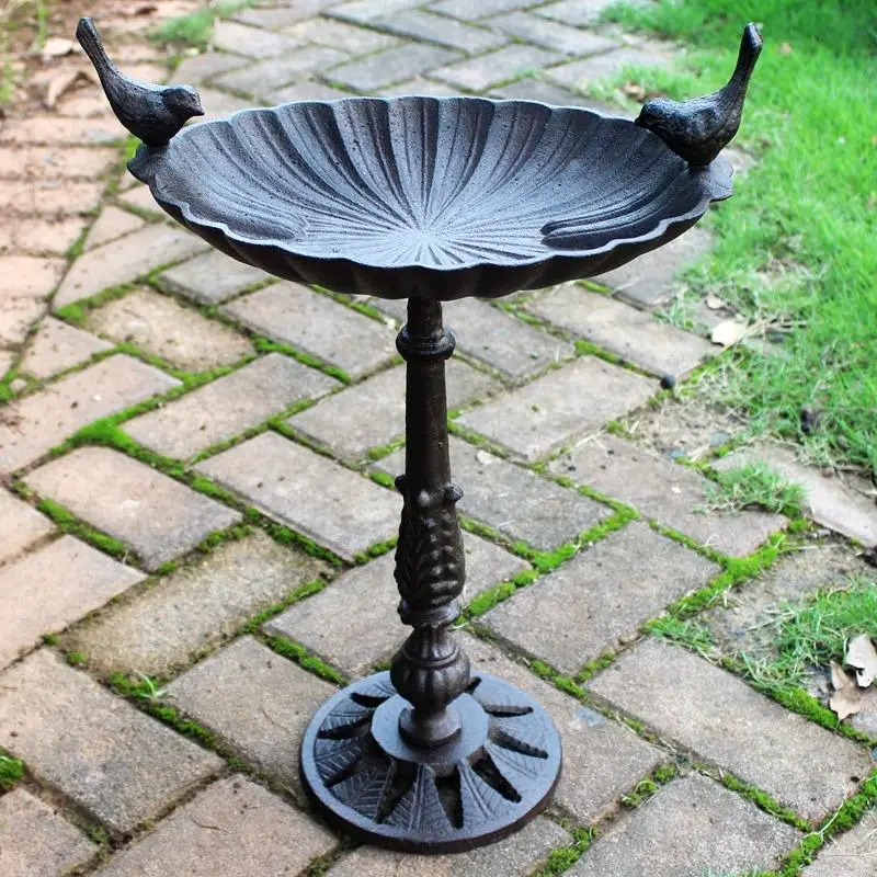 

1Pc Retro Iron Flower Pot Floor Tray Home Garden Courtyard Decorative Bird Feeding Bowl