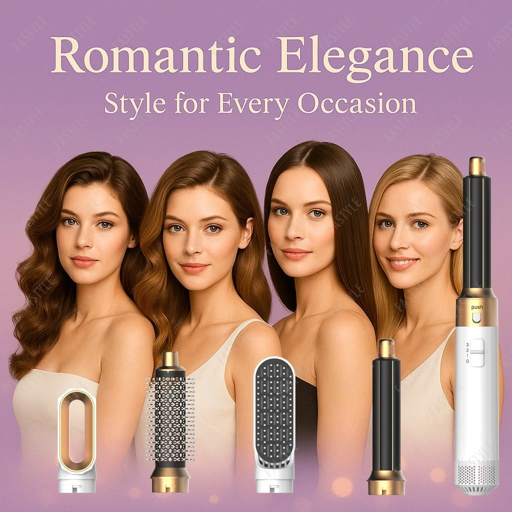 

5 In 1 Hair Dryer Brush Set With Negative Ions Hot Air Comb Curling Iron And Hair Straightener For Salon Quality Styling