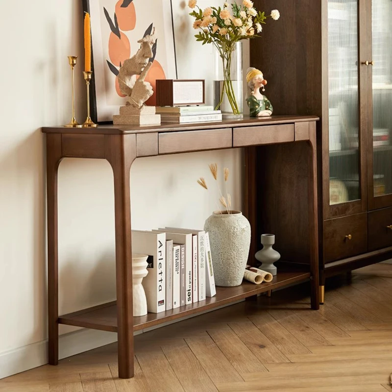 

French Minimalist Console Tables With Drawers Storage Slim Rustic Console Tables Aesthetic Trendy Consola Mueble Furniture