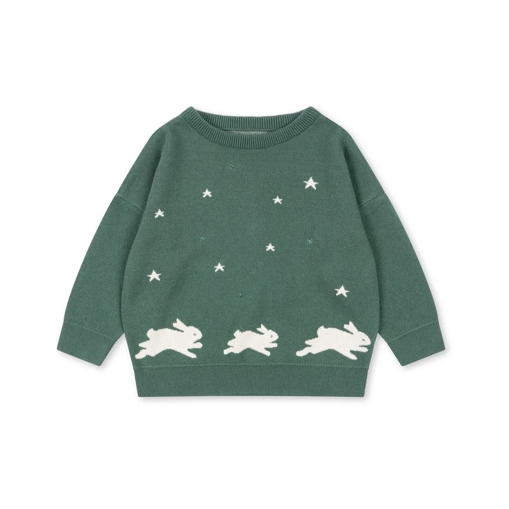 Kids Sweater 24 Autumn Winter New KS Girls Knit Sweater Pants Two Piece Set Baby Girl Knitted Skirt Kids Sweater【In Stock】