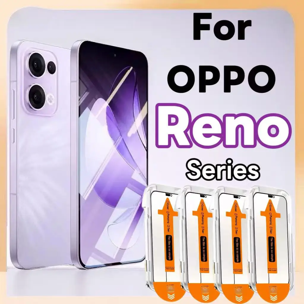 

4Pcs HD Tempered Glass Screen Protector for OPPO Reno Series - Dust-Free Bubble-Free Full Coverage Phone Film