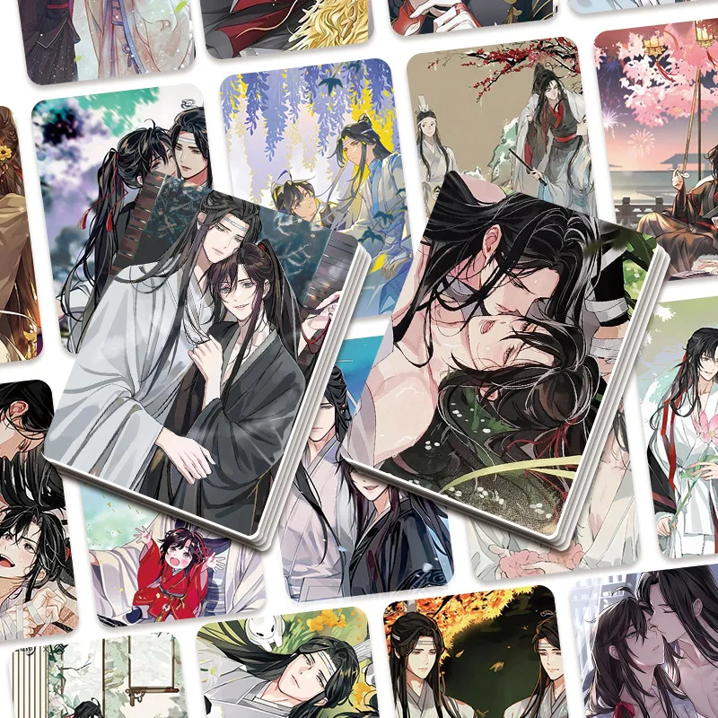 55Pcs Anime Mo Dao Zu Shi Small Card Grandmaster of Demonic Cultivation Lan Wangji Wei Wuxian Cosplay Hd Lomo Cards Photocard